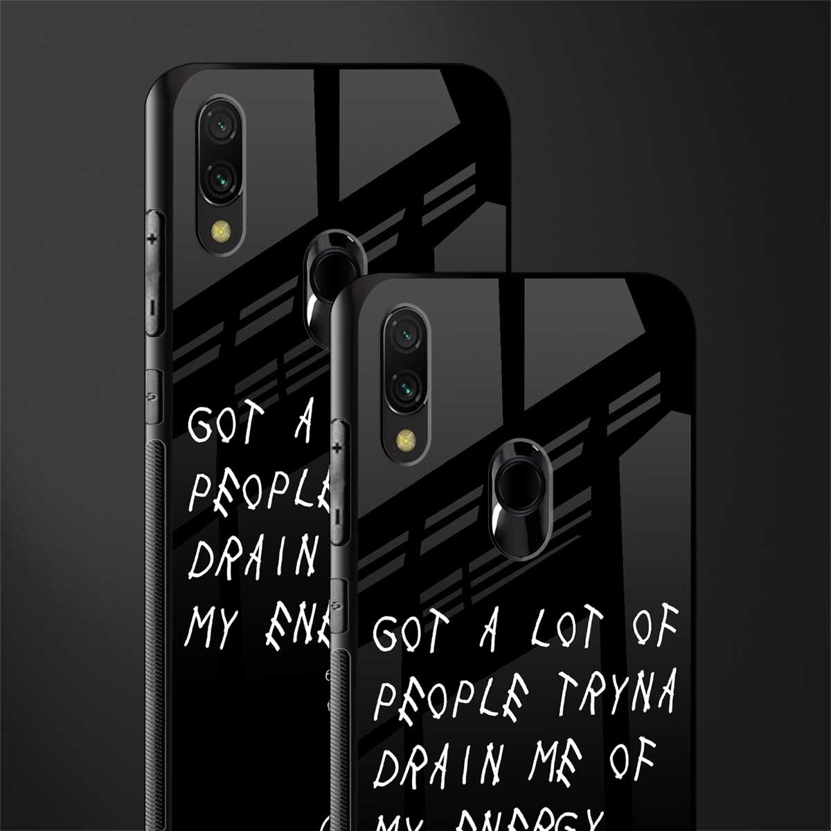 tryna drain my energy glass case for redmi note 7s image-2
