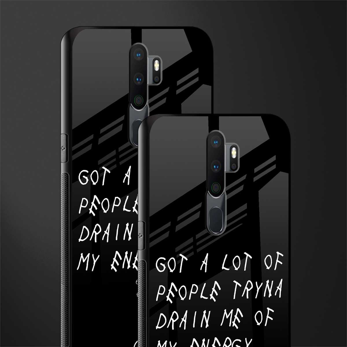 tryna drain my energy glass case for oppo a5 2020 image-2