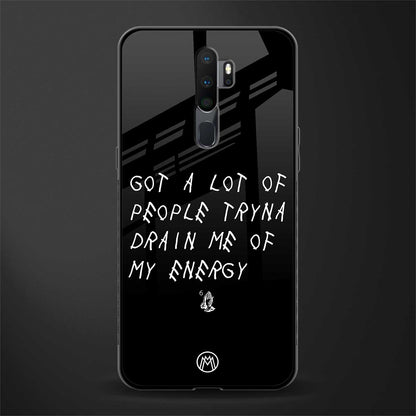tryna drain my energy glass case for oppo a5 2020 image