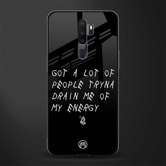 tryna drain my energy glass case for oppo a5 2020 image