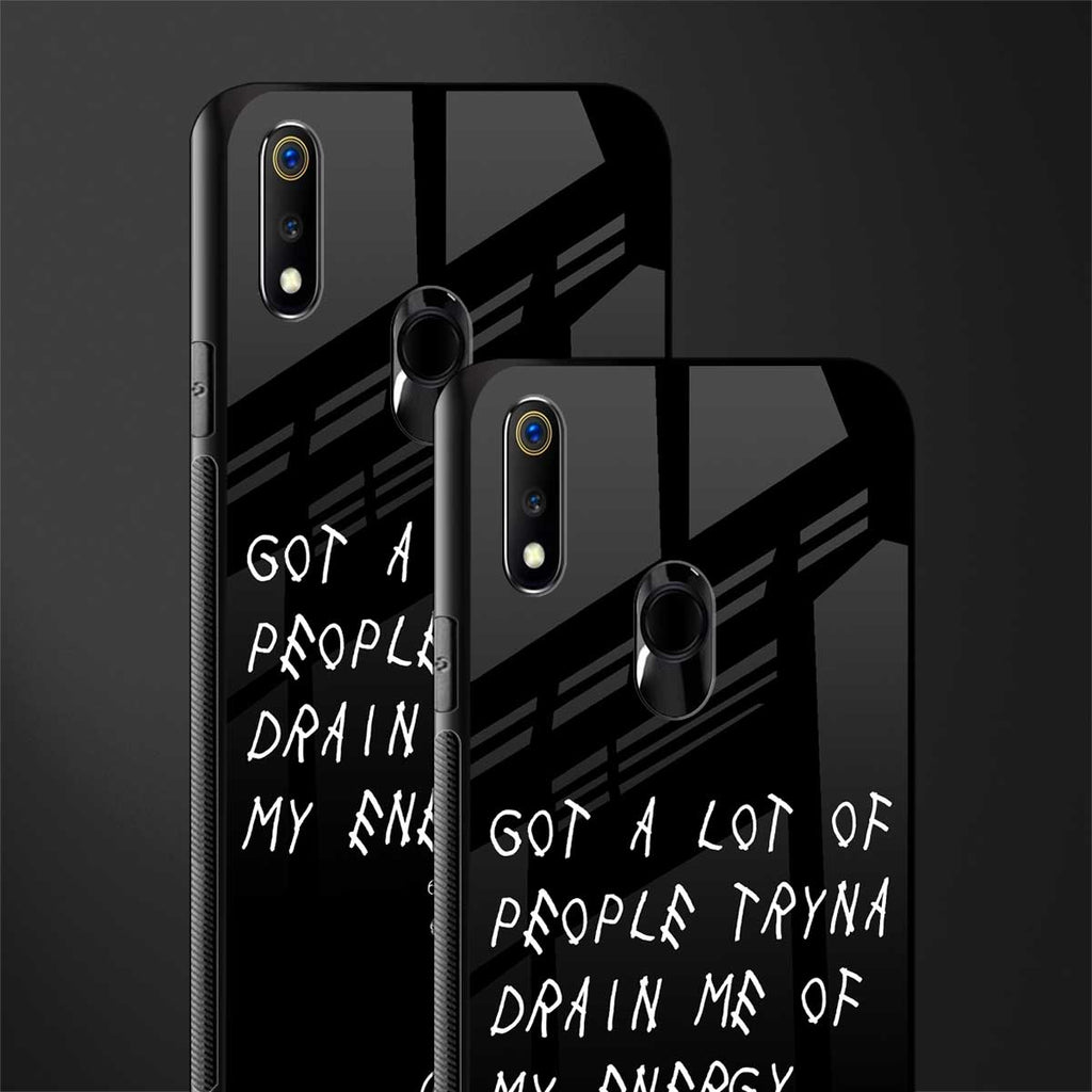 tryna drain my energy glass case for realme 3 pro image-2