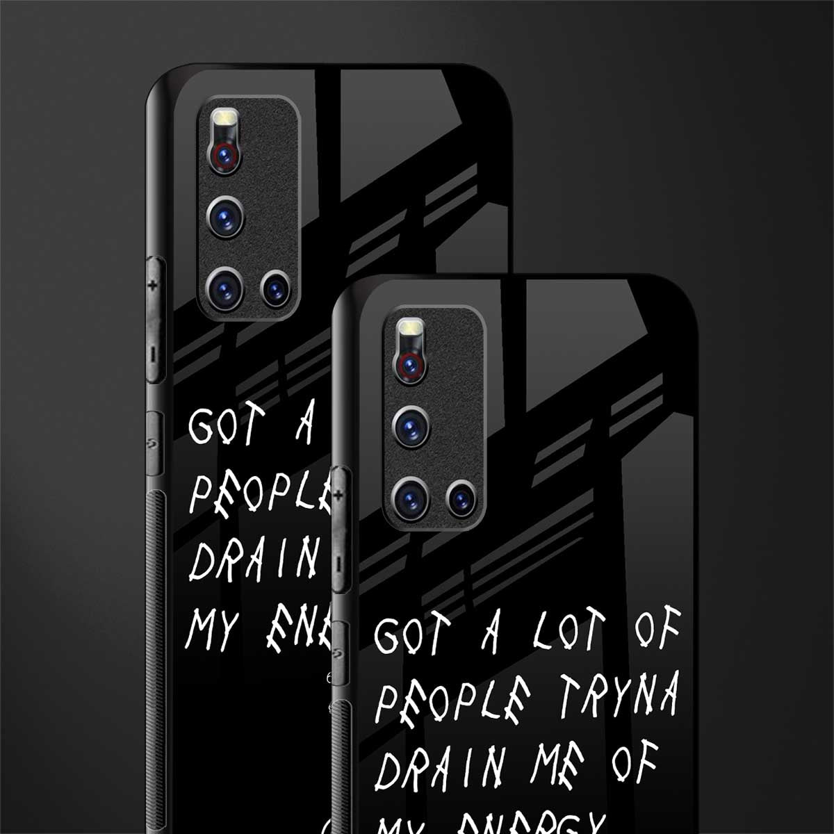 tryna drain my energy glass case for vivo v19 image-2