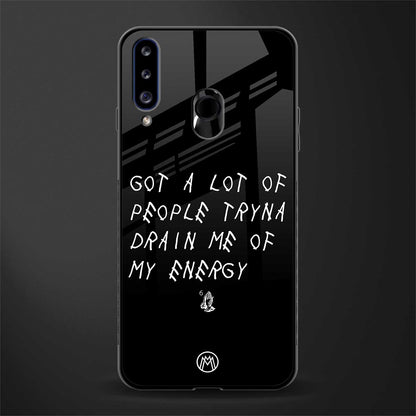 tryna drain my energy glass case for samsung galaxy a20s image