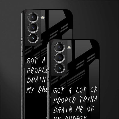 tryna drain my energy glass case for samsung galaxy s21 fe 5g image-2