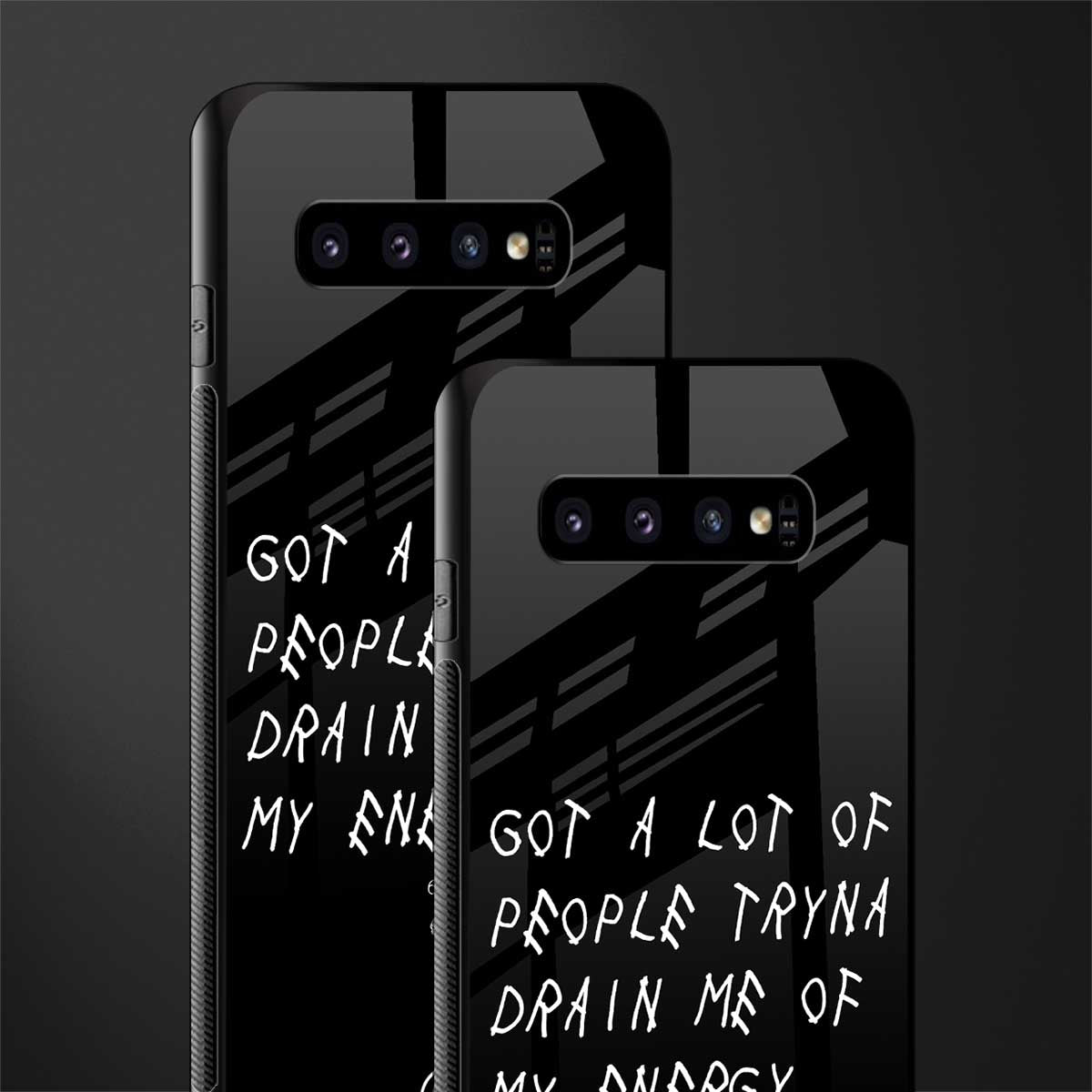 tryna drain my energy glass case for samsung galaxy s10 plus image-2