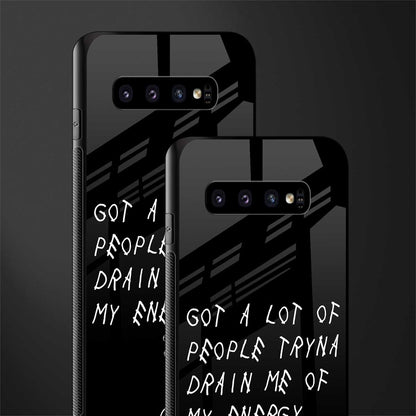 tryna drain my energy glass case for samsung galaxy s10 plus image-2
