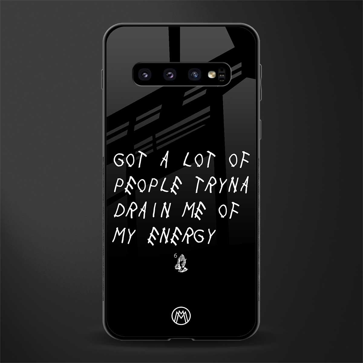 tryna drain my energy glass case for samsung galaxy s10 plus image