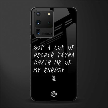 tryna drain my energy glass case for samsung galaxy s20 ultra image