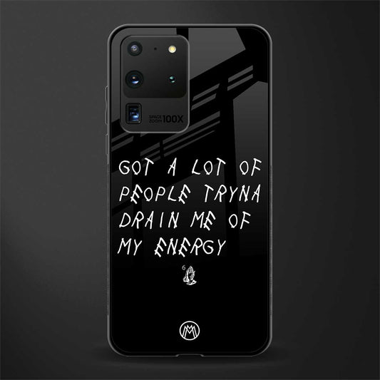 tryna drain my energy glass case for samsung galaxy s20 ultra image
