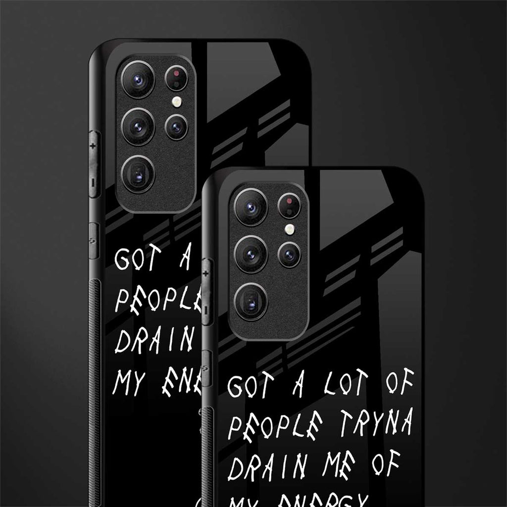 tryna drain my energy glass case for samsung galaxy s22 ultra 5g image-2
