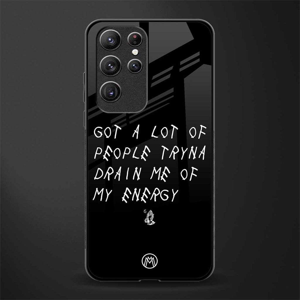 tryna drain my energy glass case for samsung galaxy s22 ultra 5g image