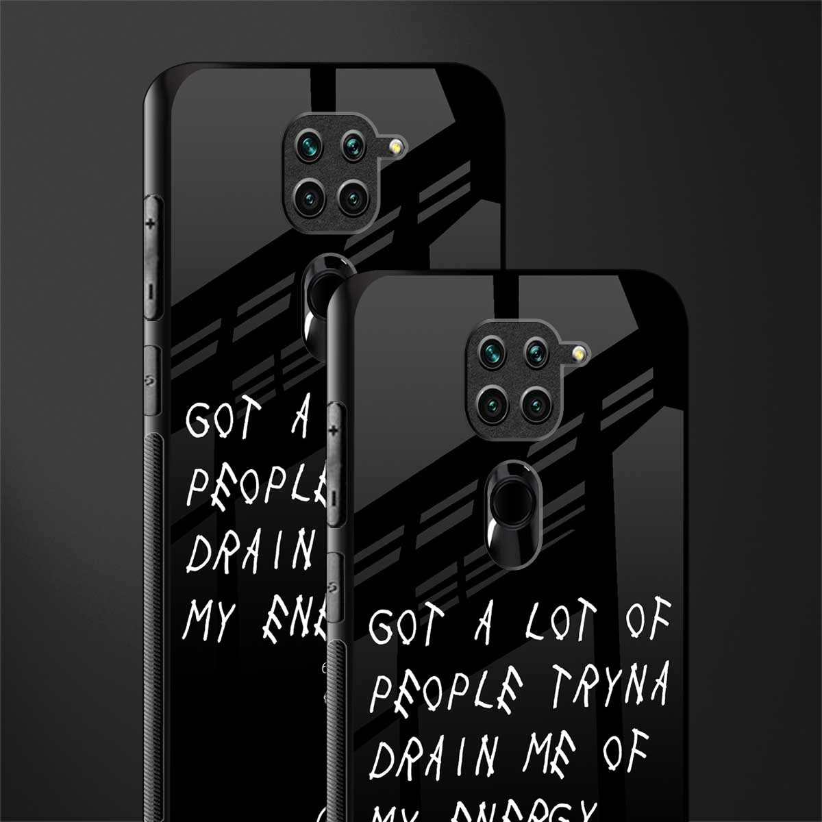 tryna drain my energy glass case for redmi note 9 image-2