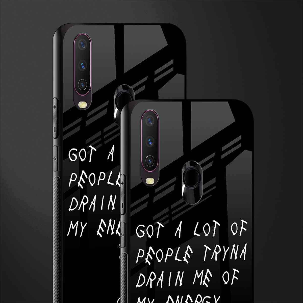 tryna drain my energy glass case for vivo y12 image-2