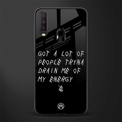 tryna drain my energy glass case for vivo y15 image