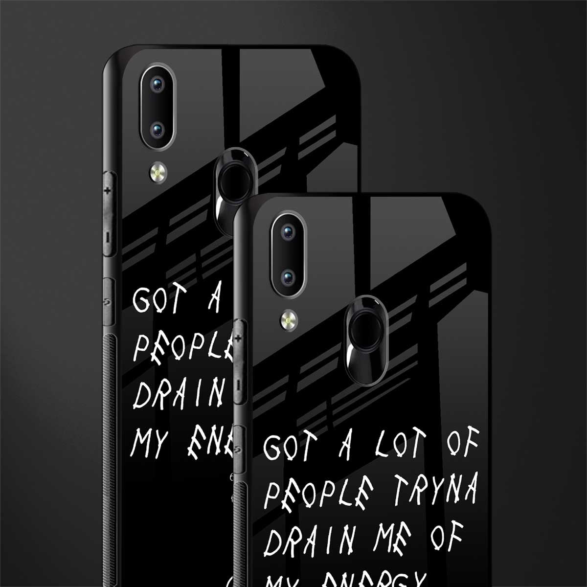 tryna drain my energy glass case for vivo y91 image-2