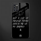tryna drain my energy glass case for samsung galaxy a21s image