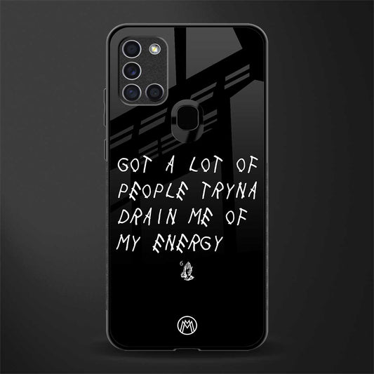 tryna drain my energy glass case for samsung galaxy a21s image