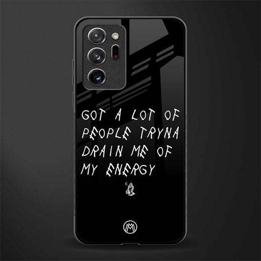tryna drain my energy glass case for samsung galaxy note 20 ultra 5g image