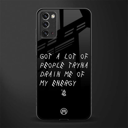 tryna drain my energy glass case for samsung galaxy note 20 image