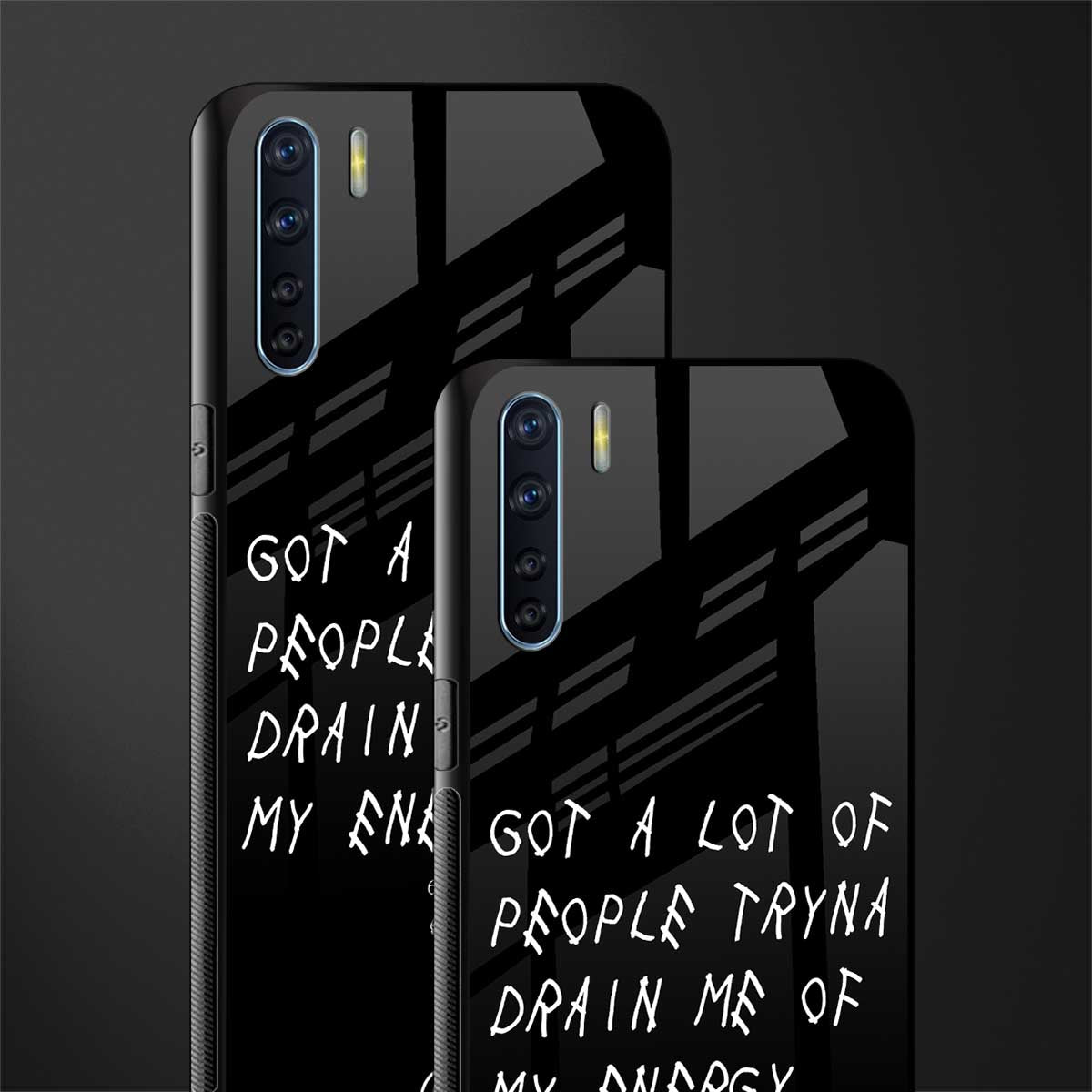 tryna drain my energy glass case for oppo f15 image-2