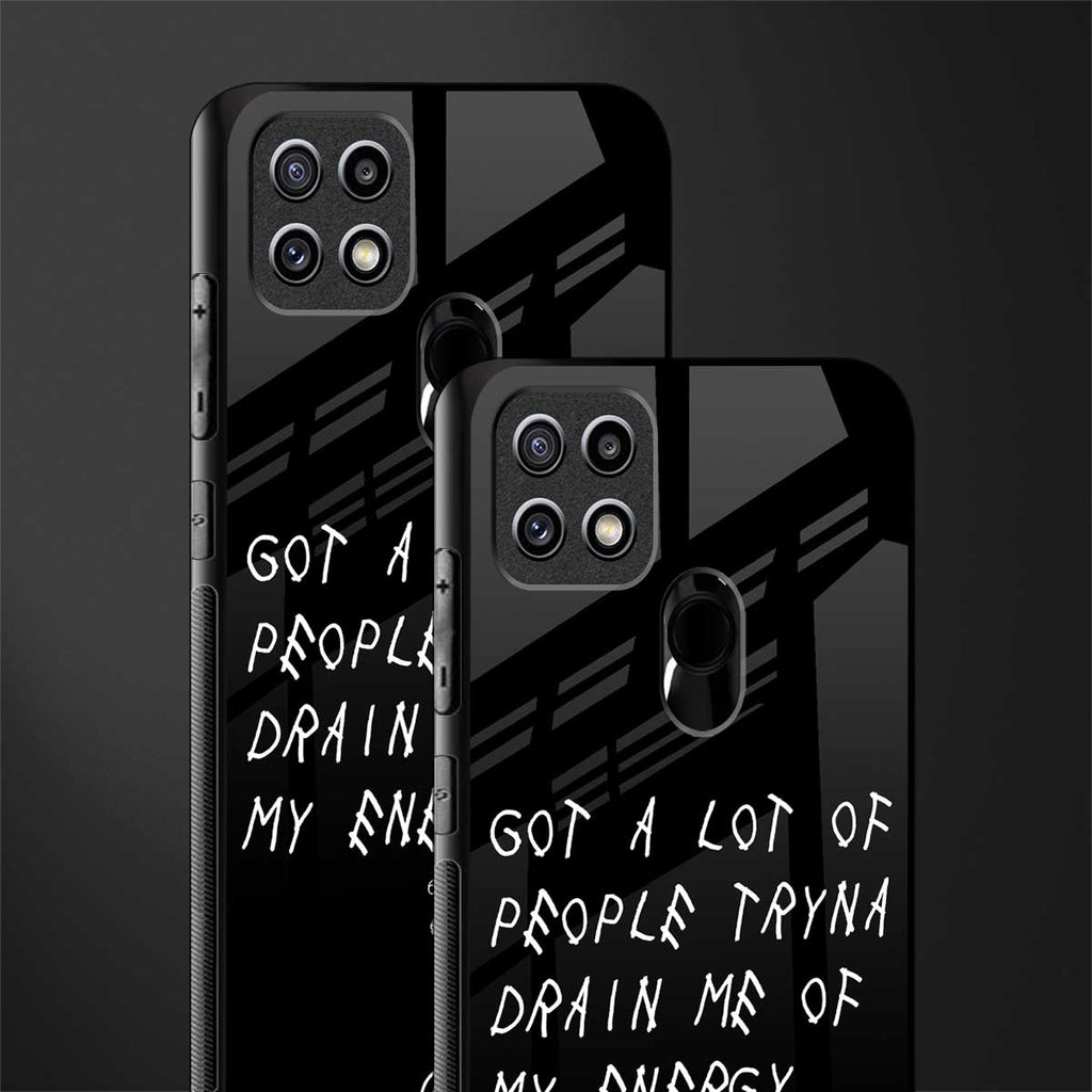 tryna drain my energy glass case for oppo a15 image-2