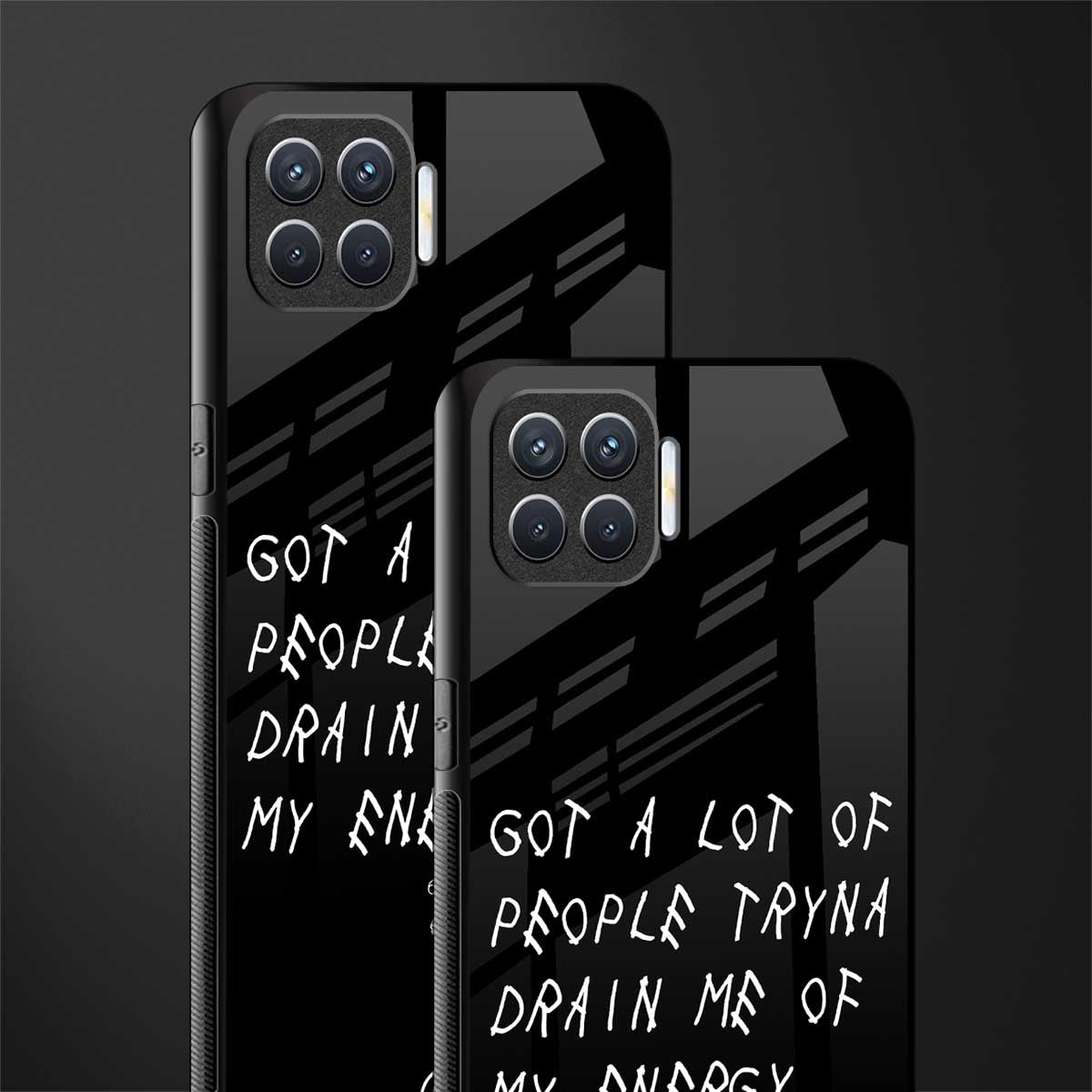 tryna drain my energy glass case for oppo f17 image-2
