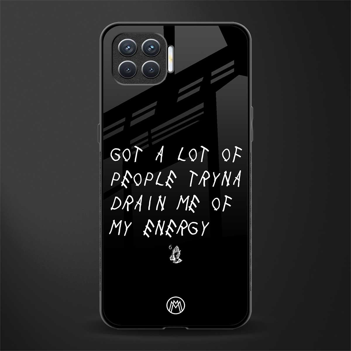 tryna drain my energy glass case for oppo f17 image