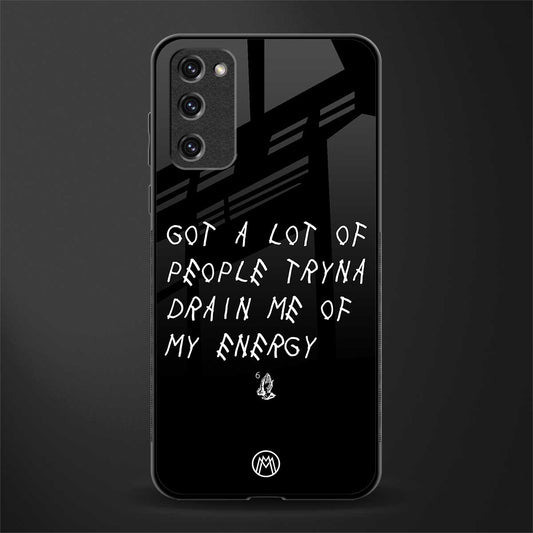 tryna drain my energy glass case for samsung galaxy s20 fe image