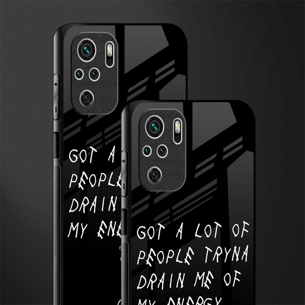 tryna drain my energy glass case for redmi note 10s image-2