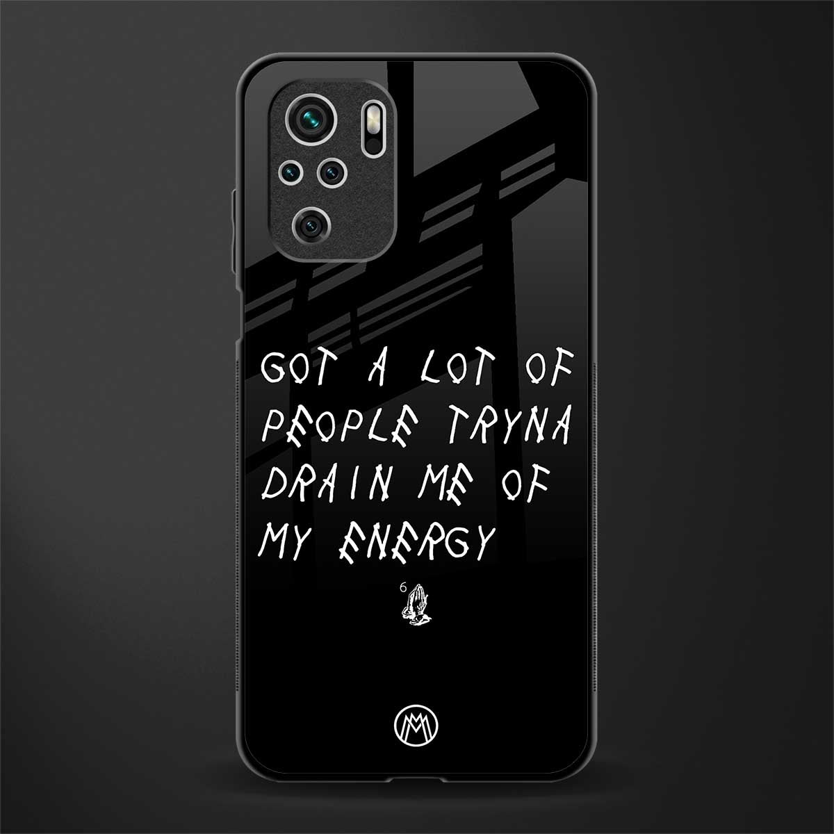 tryna drain my energy glass case for redmi note 10 image