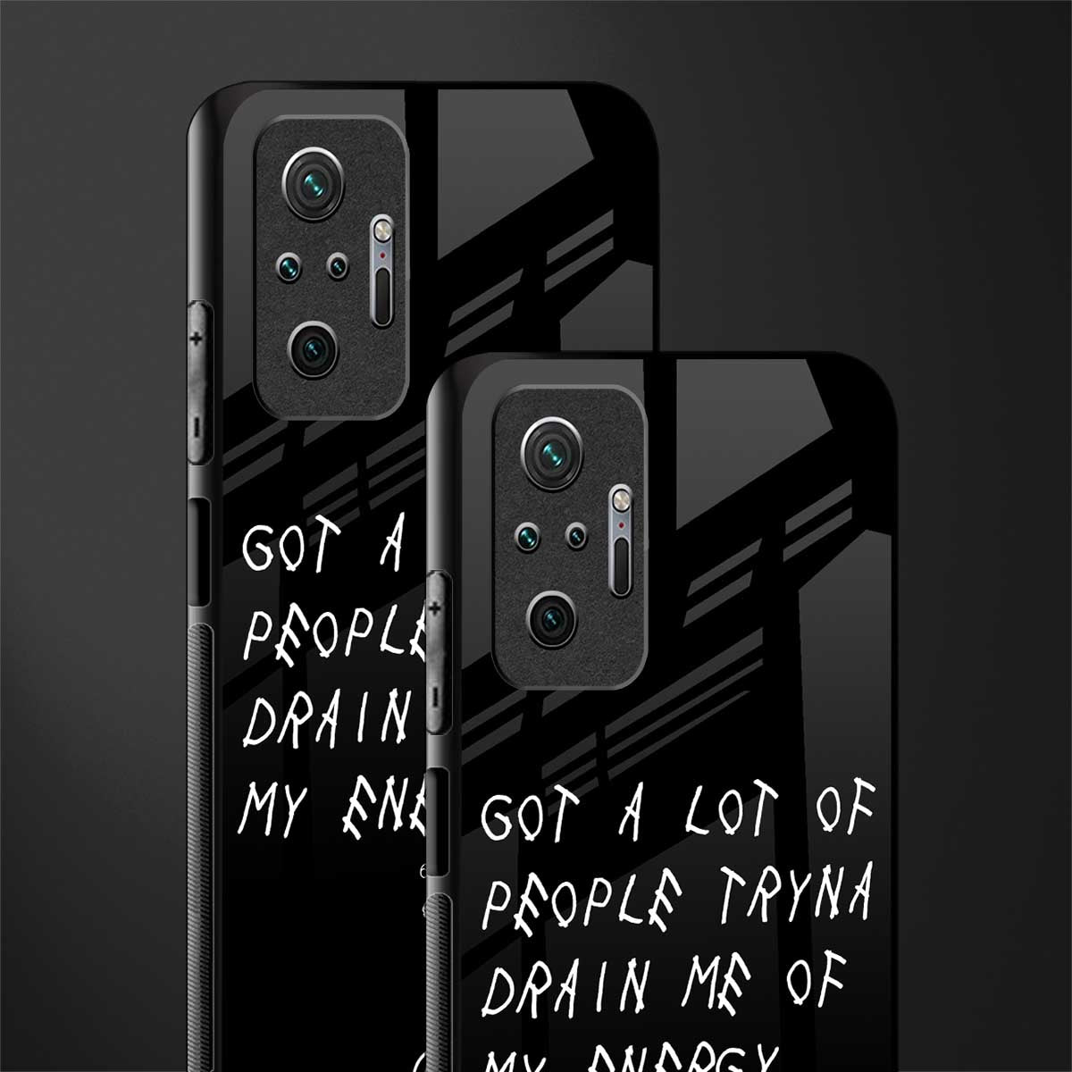 tryna drain my energy glass case for redmi note 10 pro max image-2