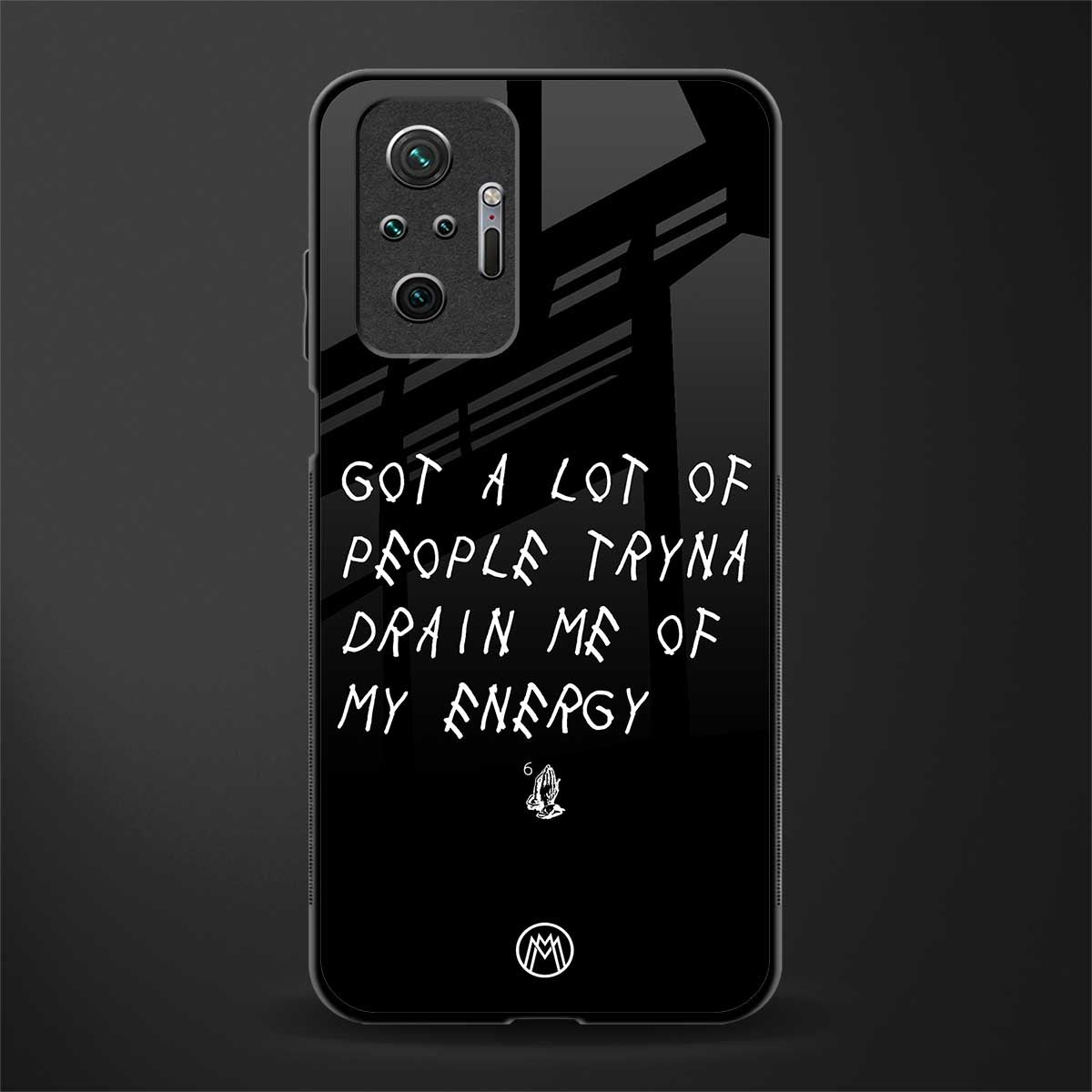 tryna drain my energy glass case for redmi note 10 pro image