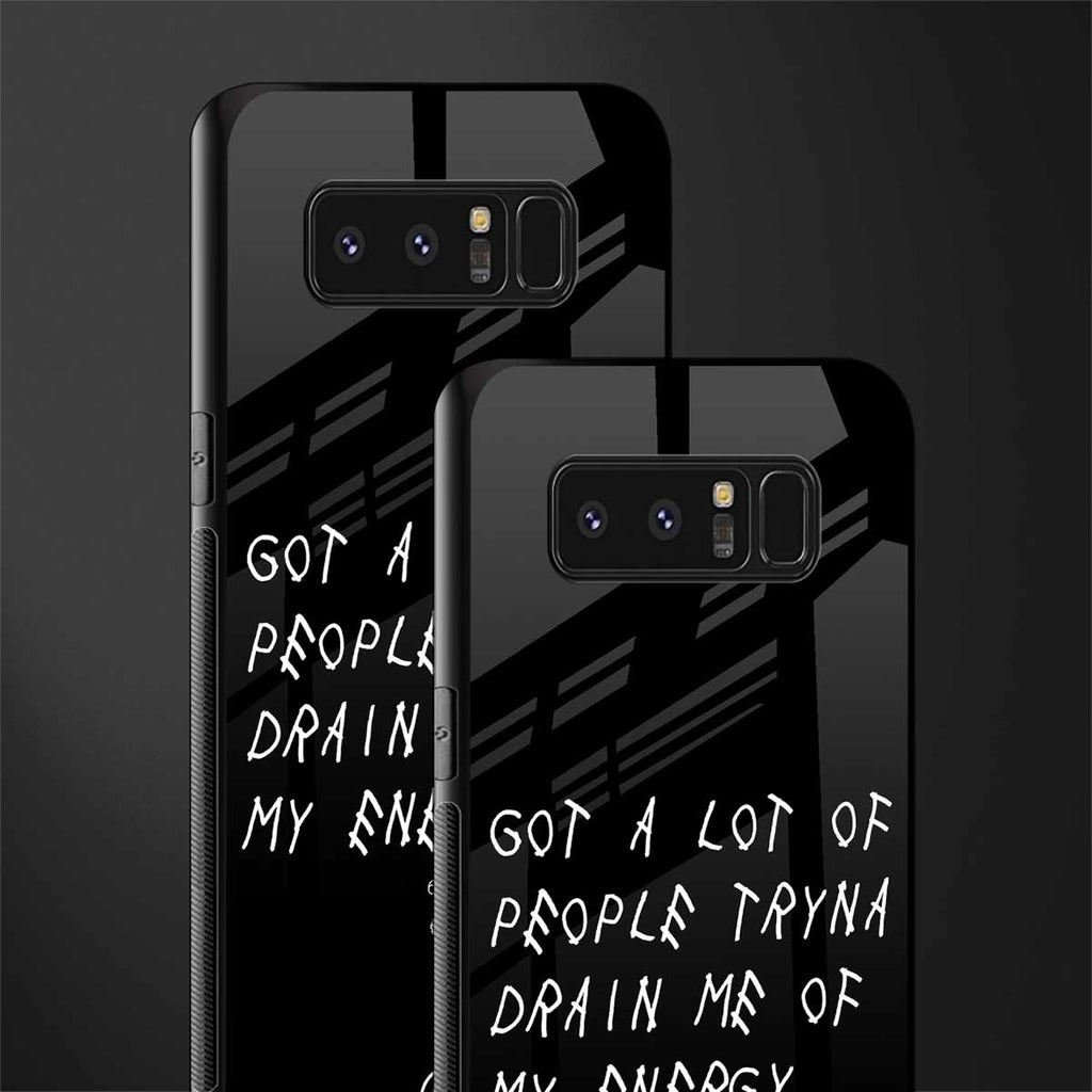 tryna drain my energy glass case for samsung galaxy note 8 image-2
