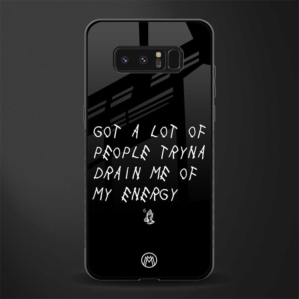 tryna drain my energy glass case for samsung galaxy note 8 image