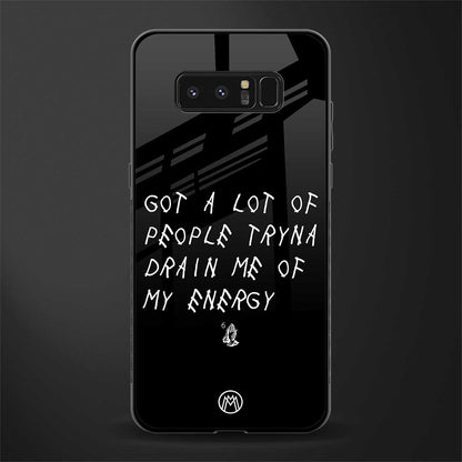 tryna drain my energy glass case for samsung galaxy note 8 image