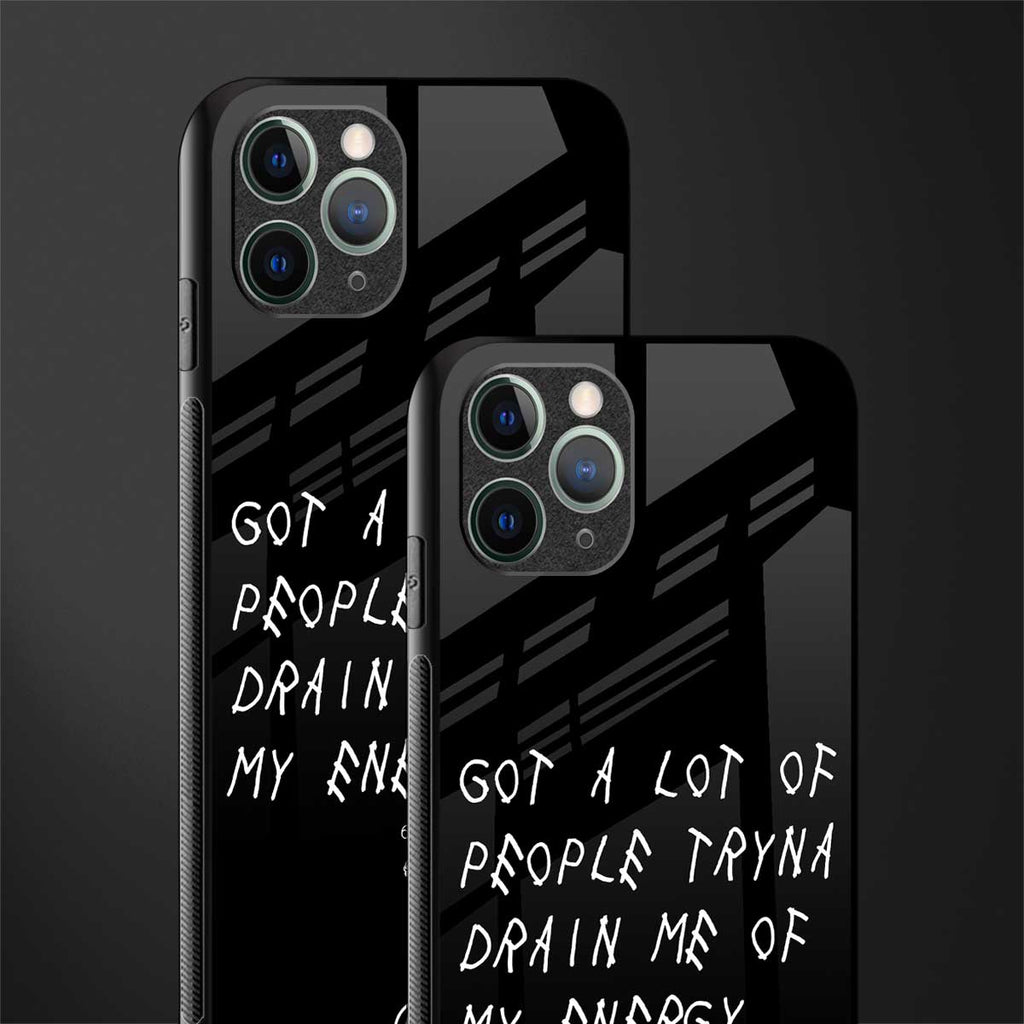 tryna drain my energy glass case for iphone 11 pro max image-2
