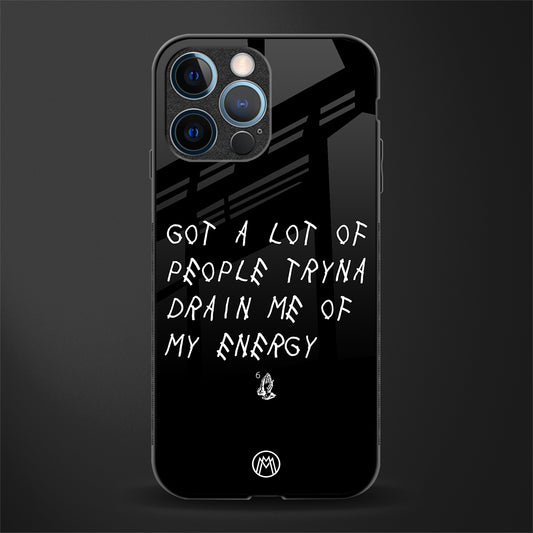 tryna drain my energy glass case for iphone 12 pro image