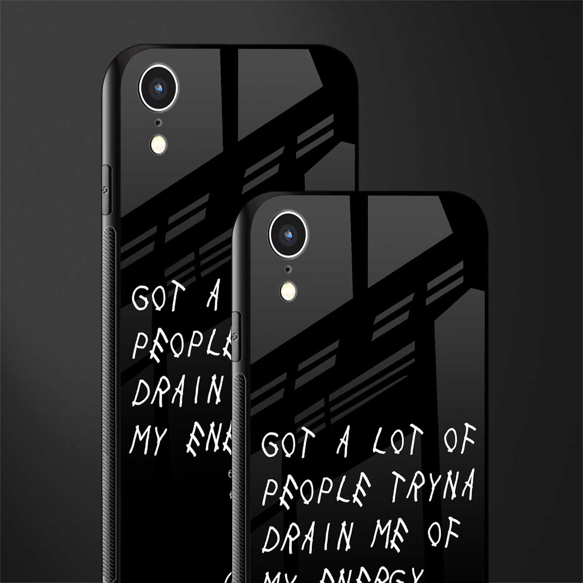 tryna drain my energy glass case for iphone xr image-2