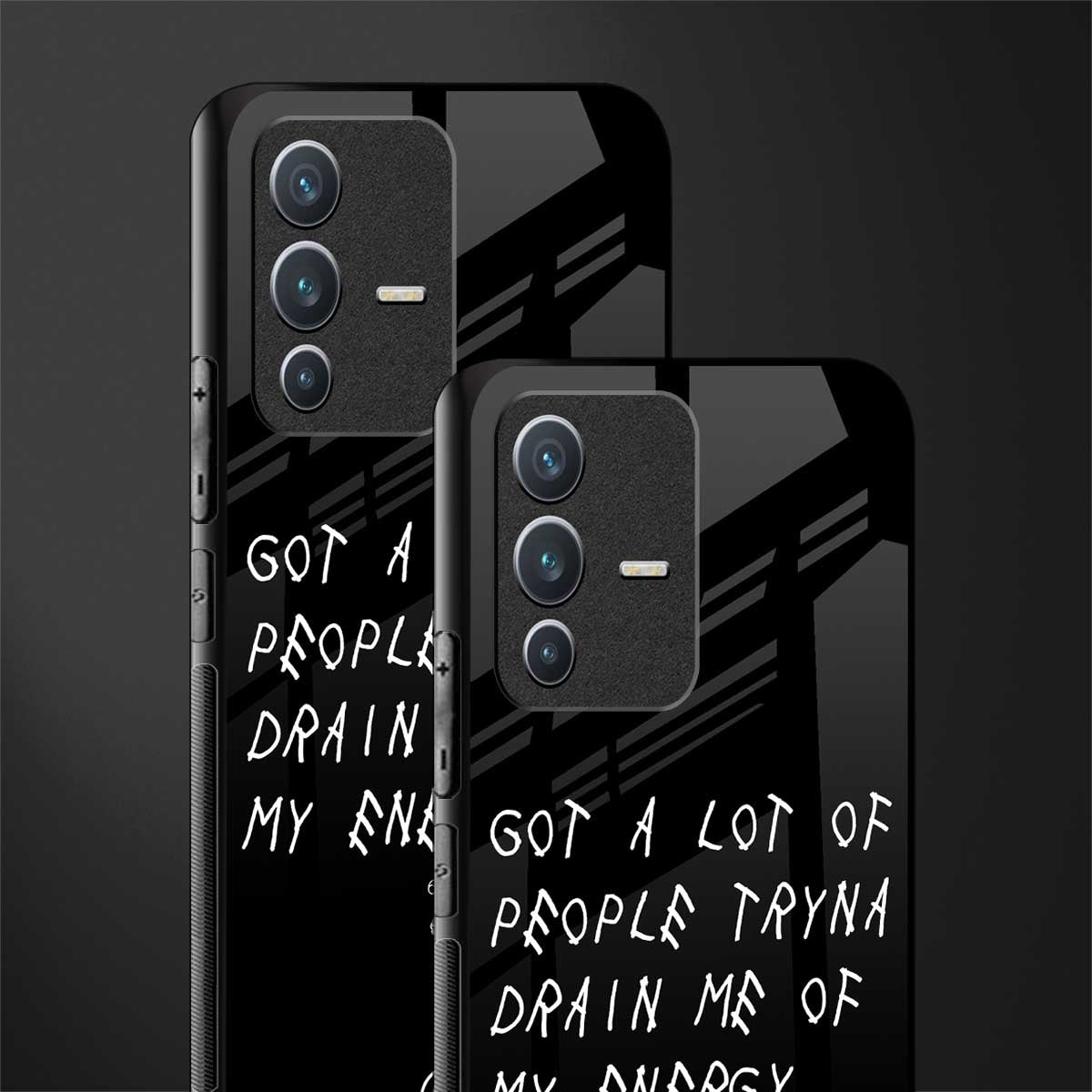 tryna drain my energy glass case for vivo v23 5g image-2