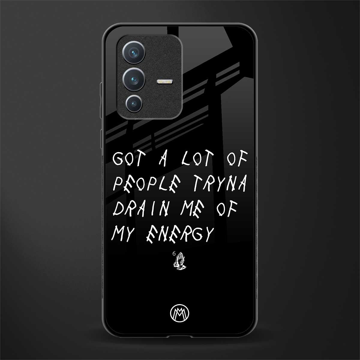 tryna drain my energy glass case for vivo v23 5g image