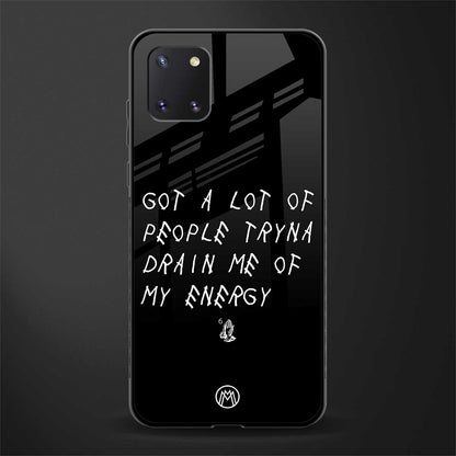 tryna drain my energy glass case for samsung a81 image