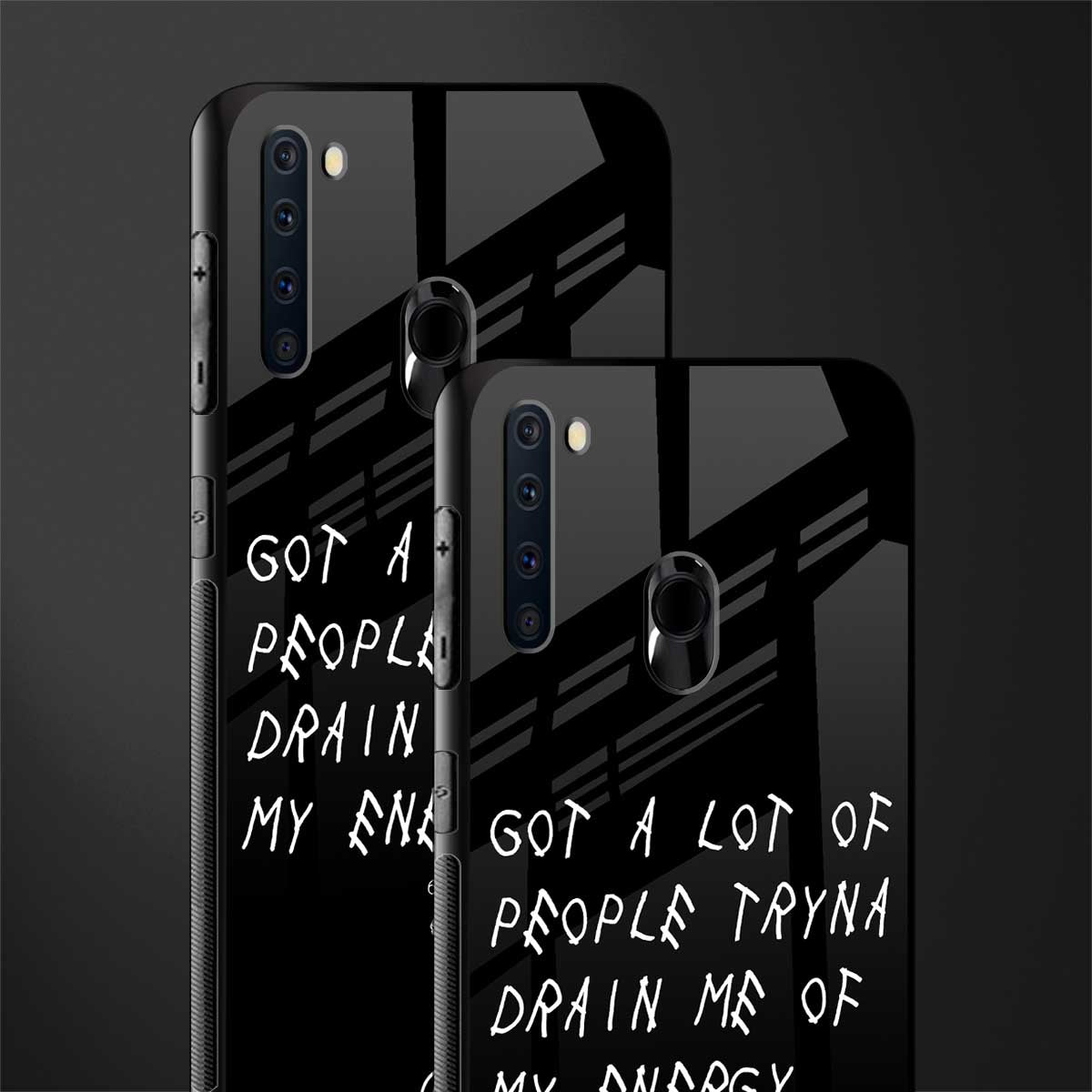 tryna drain my energy glass case for samsung a21 image-2