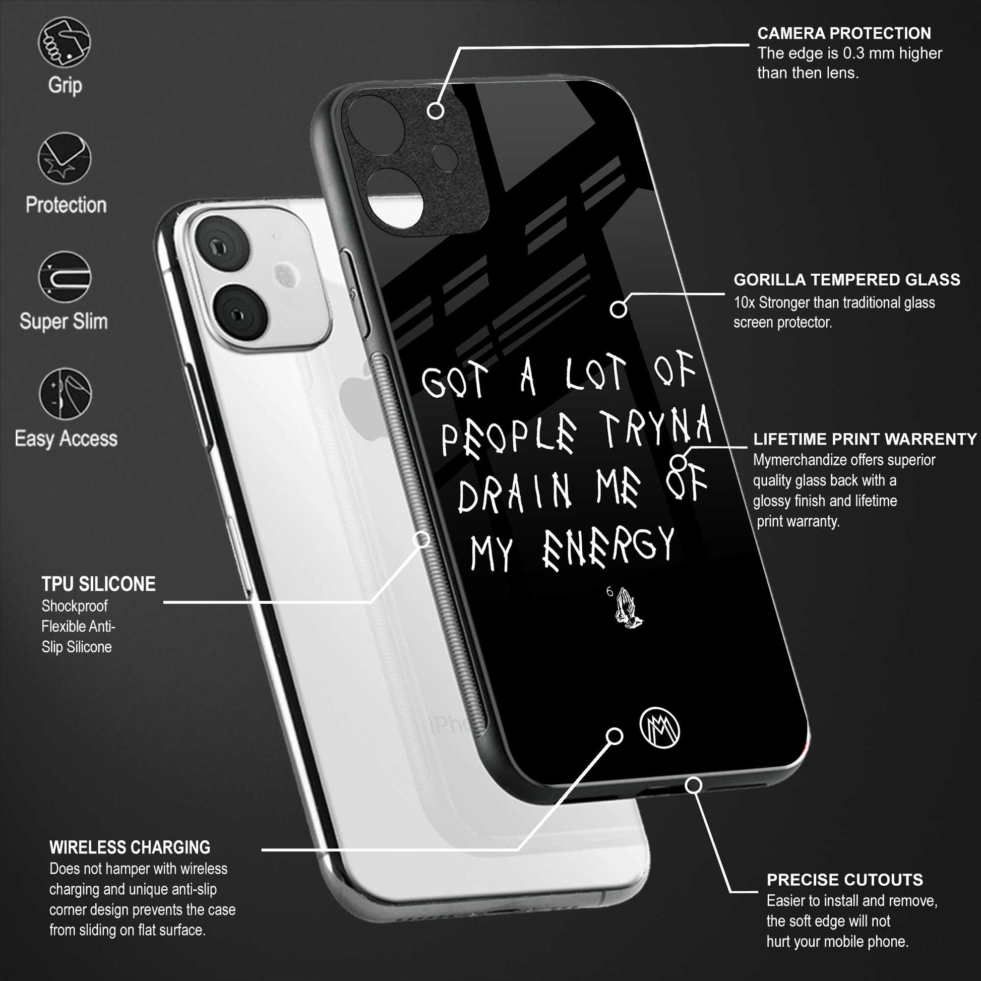 tryna drain my energy glass case for redmi 7redmi y3 image-4