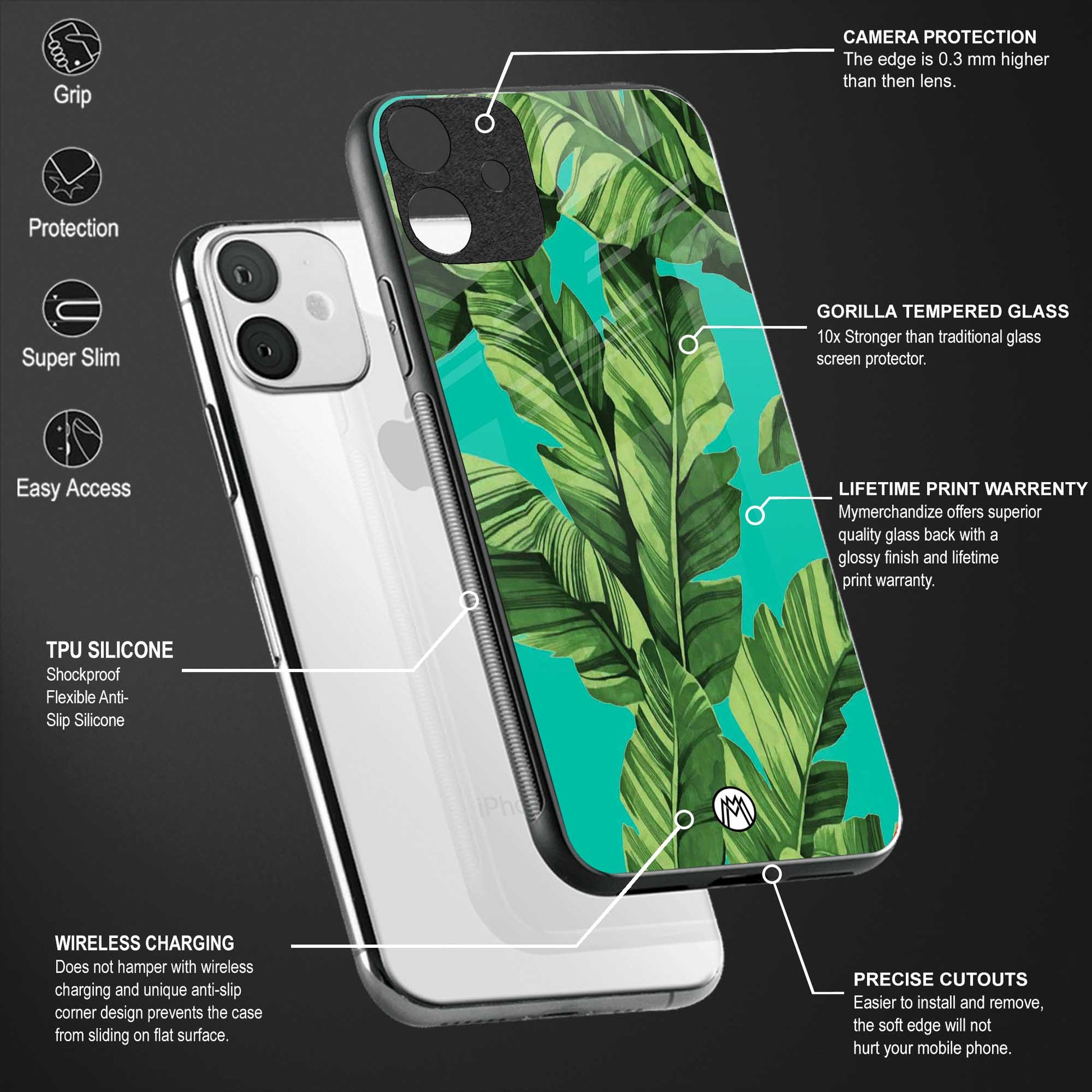 ubud jungle back phone cover | glass case for vivo t1 44w 4g