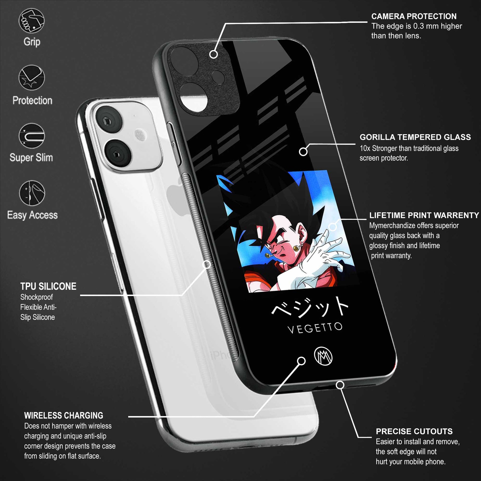 vegetto dragon ball z anime glass case for vivo v23 pro 5g image-4