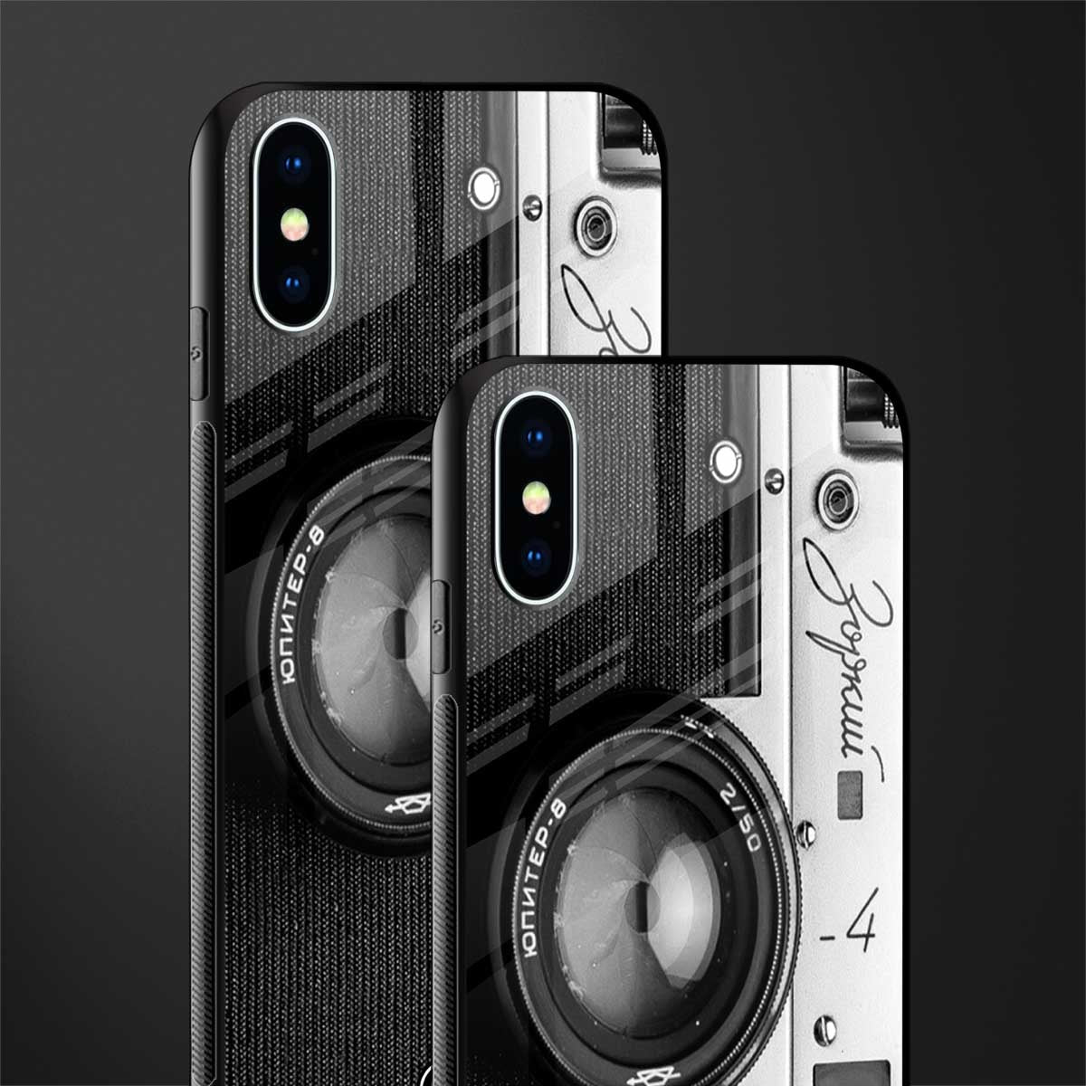 vintage camera glass case for iphone xs image-2
