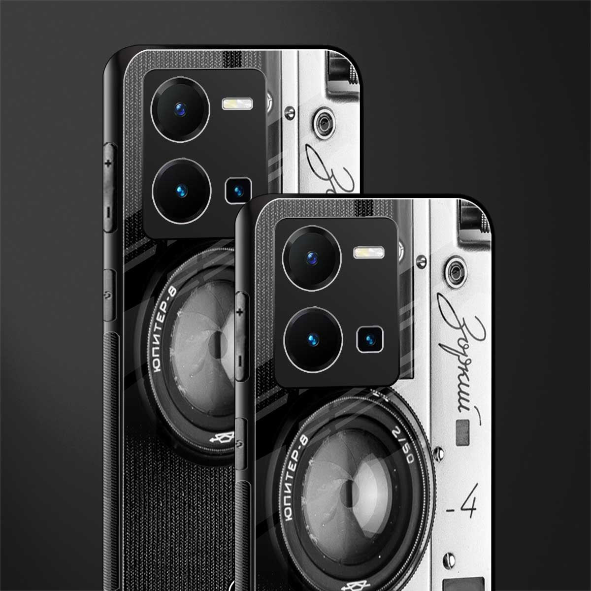 vintage camera back phone cover | glass case for vivo y35 4g