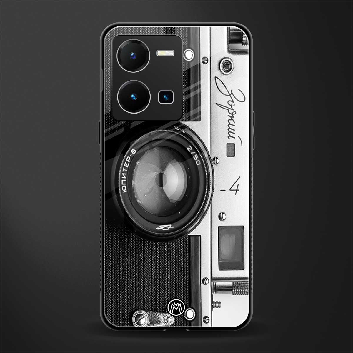 vintage camera back phone cover | glass case for vivo y35 4g