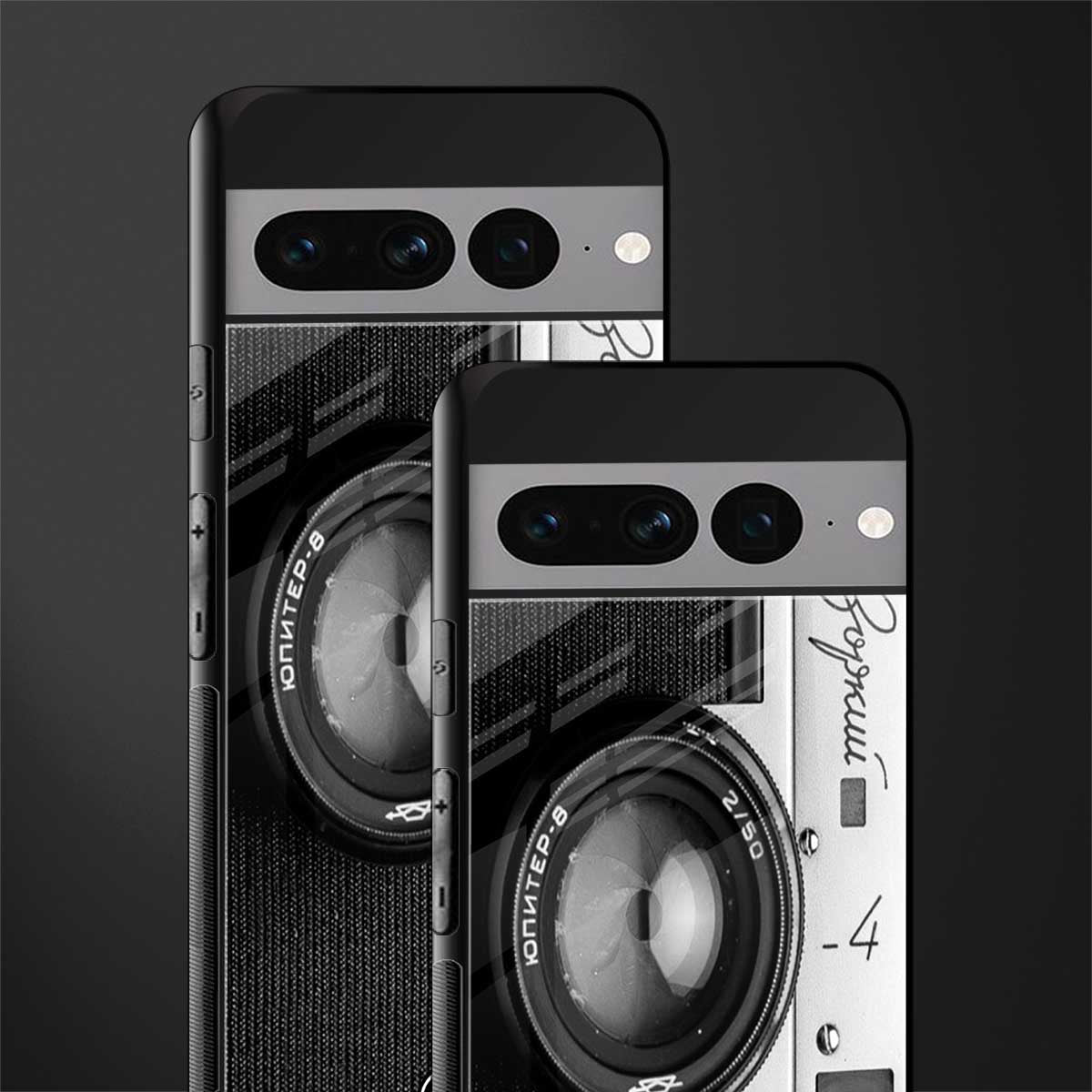 vintage camera back phone cover | glass case for google pixel 7 pro
