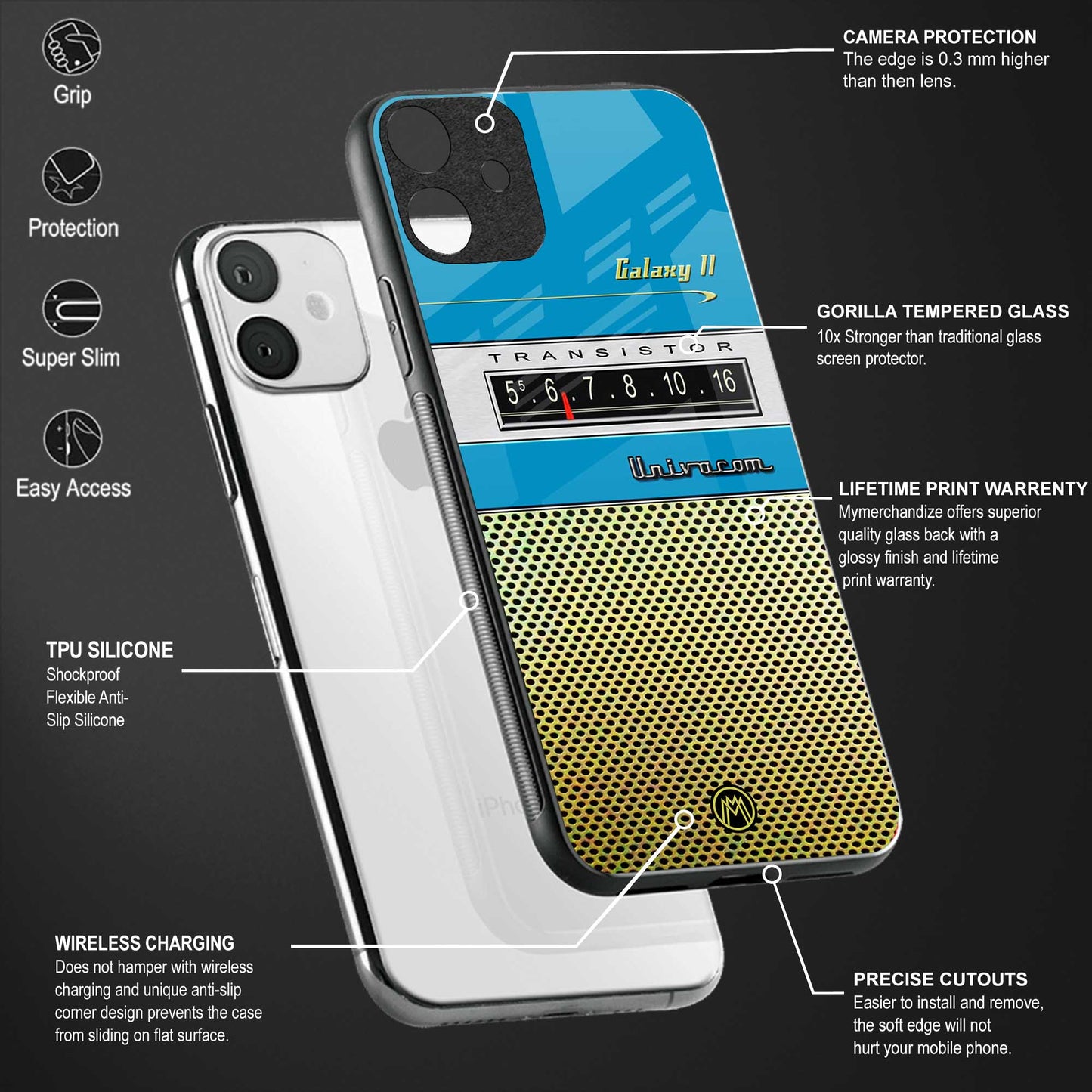 vintage radio back phone cover | glass case for oneplus nord ce 3 lite